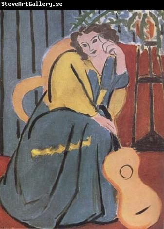 Henri Matisse Woman in Yellow and blue with Guitar (mk35)